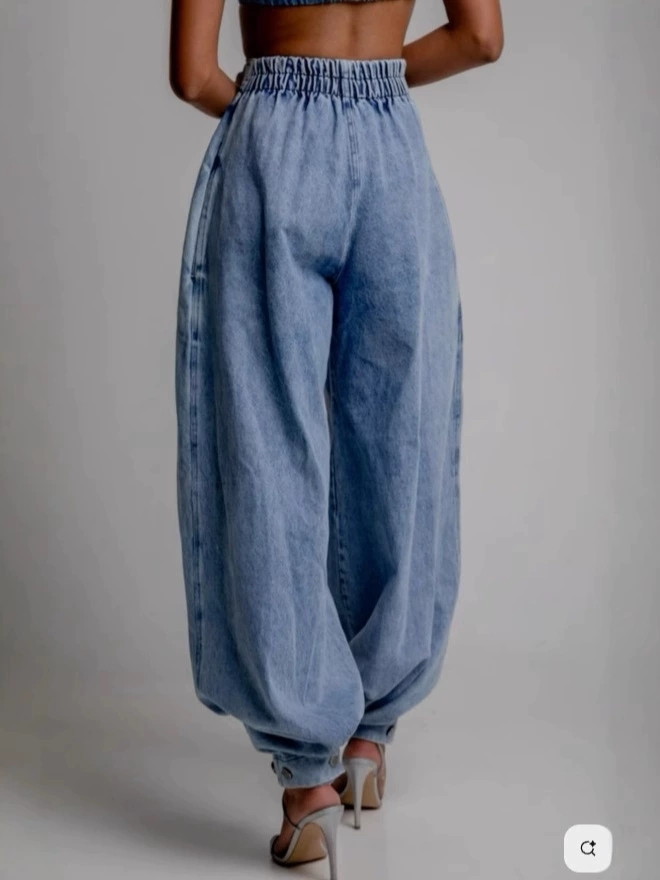 Summer High Waist Zipper Jogger Jeans thumbnail 5
