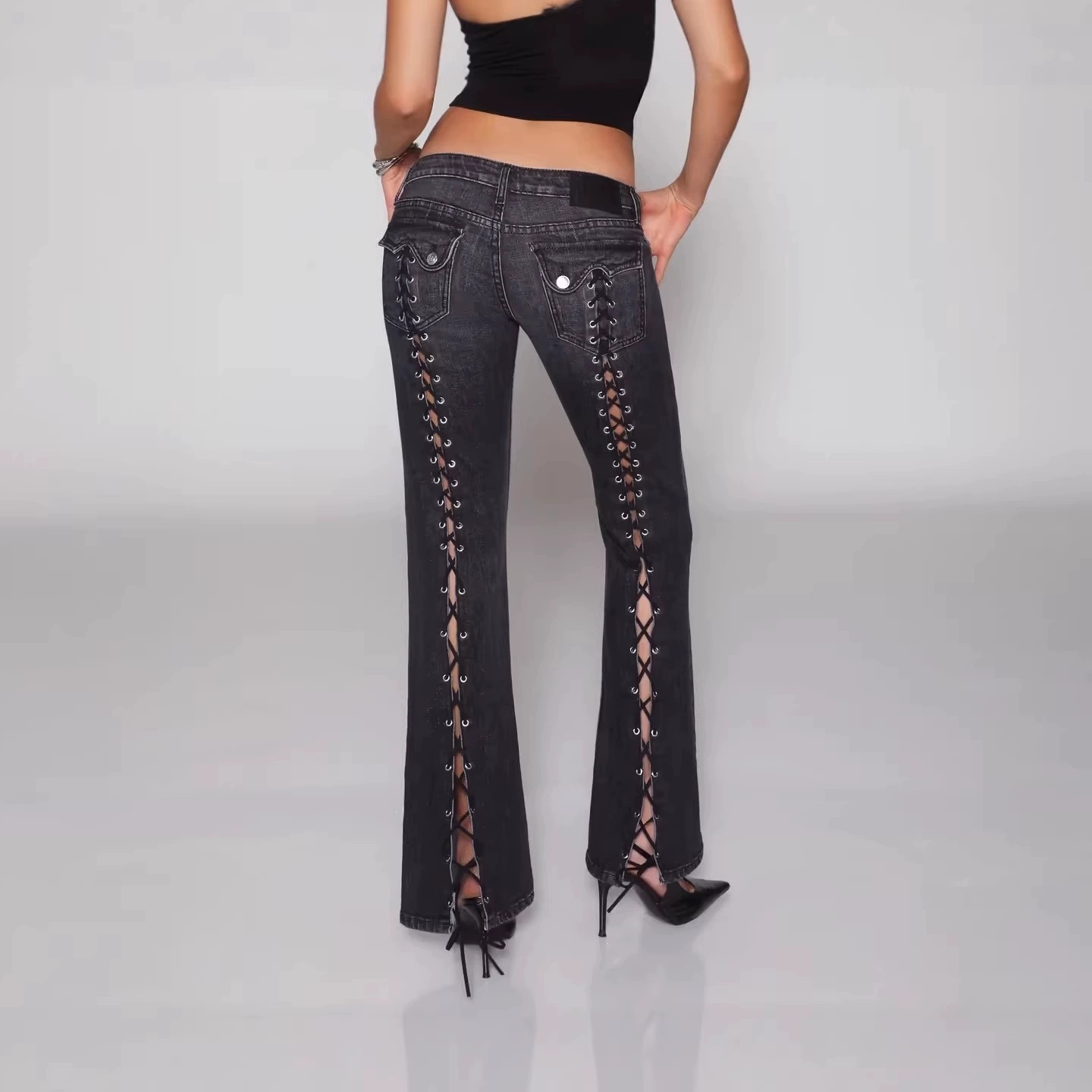 Y2K Low Waist Micro Flare Jeans thumbnail 3