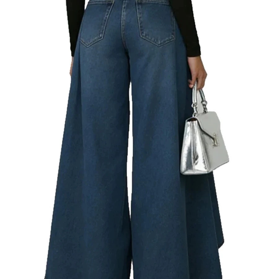 Whisker High Waist Pleated Wide Leg Jeans thumbnail 5