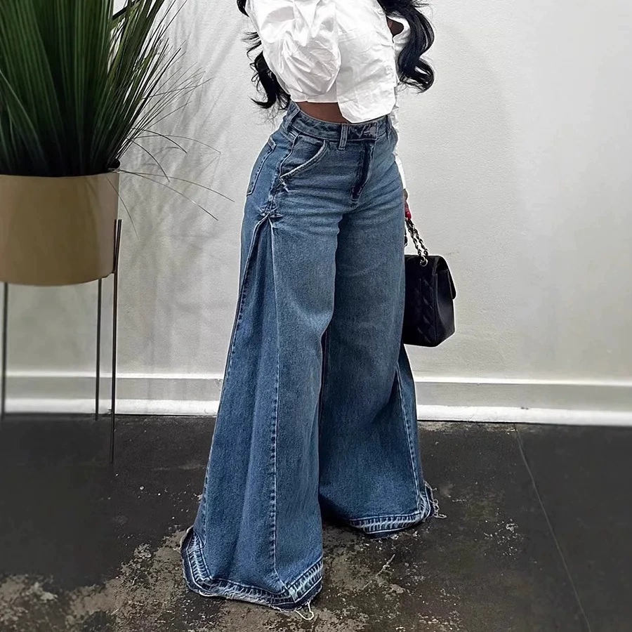 Y2K Spliced Fringe Flare Jeans thumbnail 3