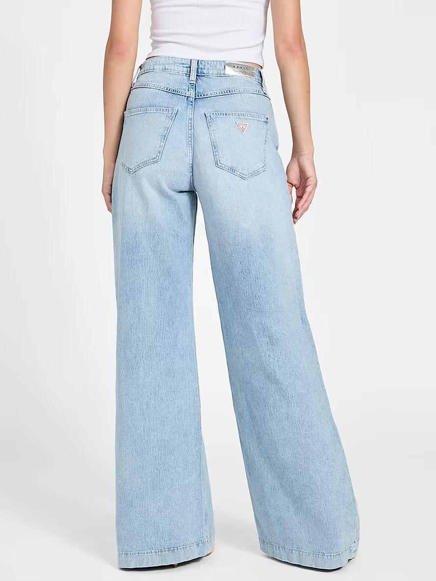 High Waist Washed Basic Straight Jeans