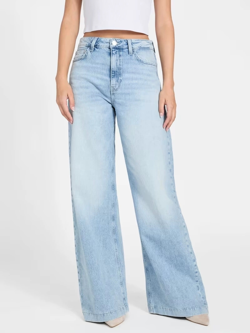 High Waist Washed Basic Straight Jeans thumbnail 2