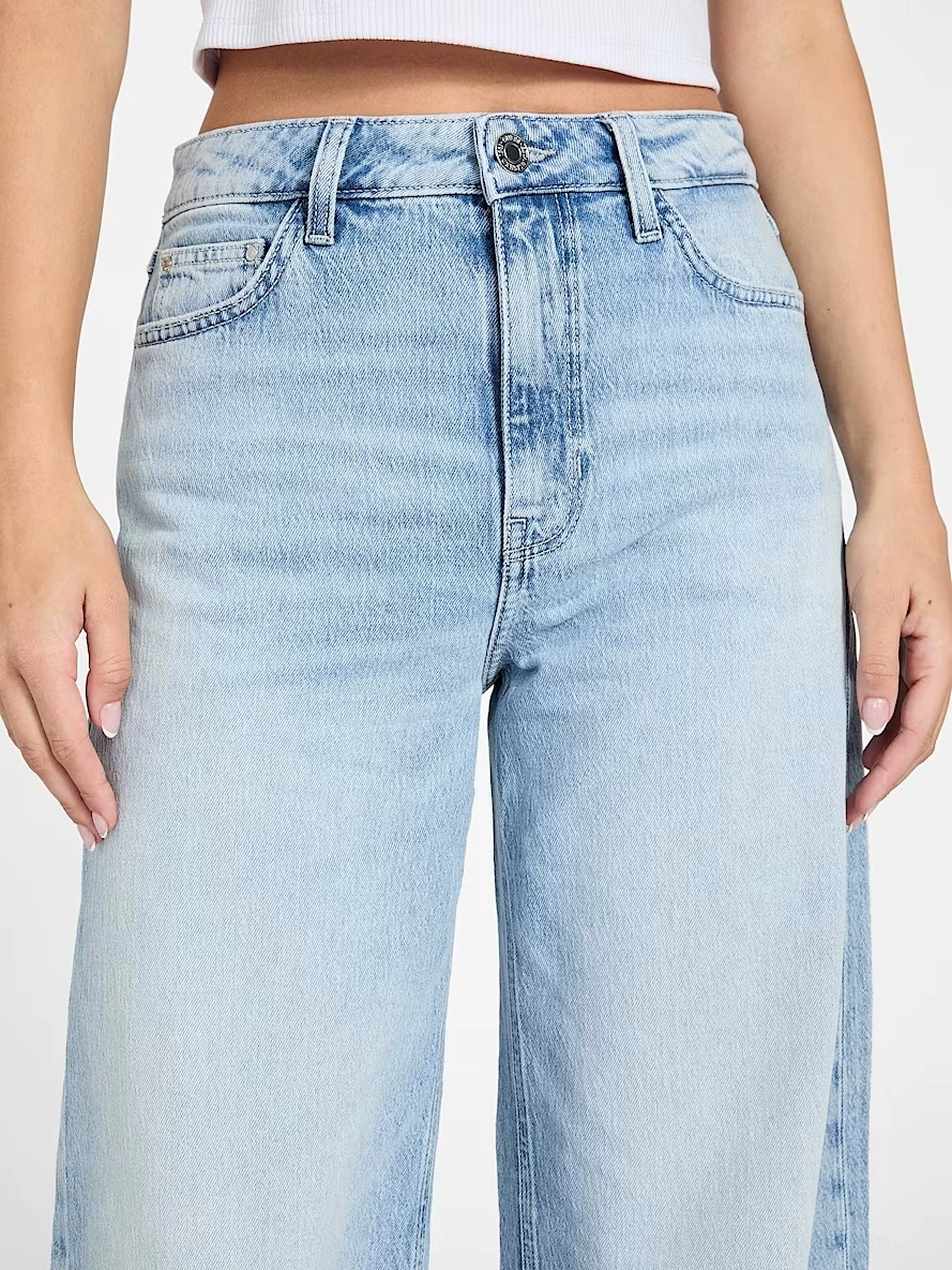 High Waist Washed Basic Straight Jeans thumbnail 3