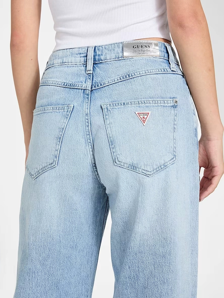 High Waist Washed Basic Straight Jeans thumbnail 4