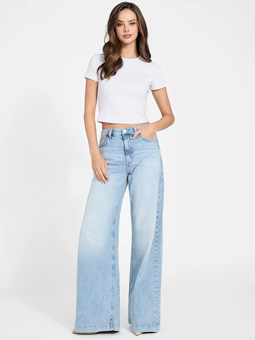 High Waist Washed Basic Straight Jeans thumbnail 5